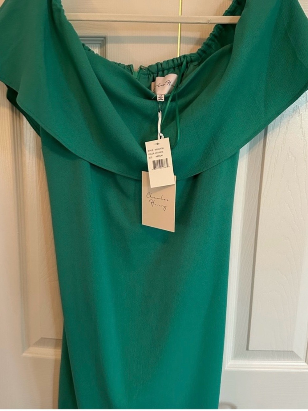 Charles Henry Teal One-Shoulder Ruffle Dress